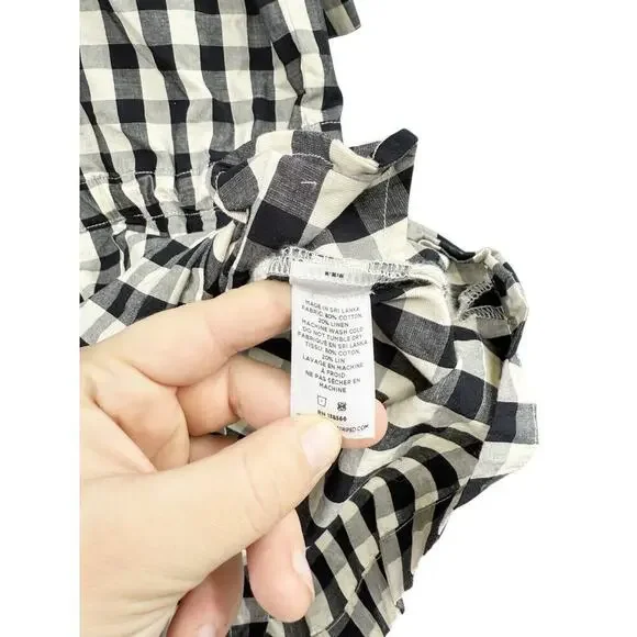 SOLID & STRIPED Black and White Gingham Checkered Romper - Picture 3 of 7